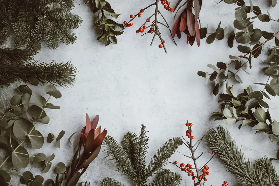 Festive greenery decorations