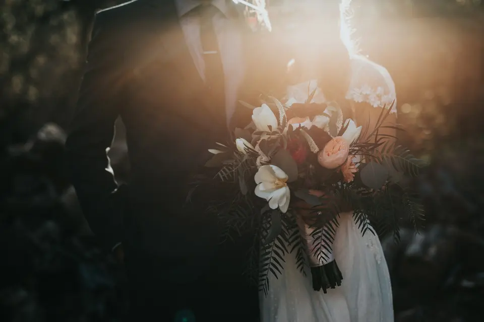 Bride holding a bouquet